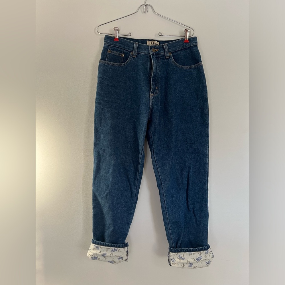 Vintage L.L. Bean Blanket Lined Flannel High Rise Blue Jeans